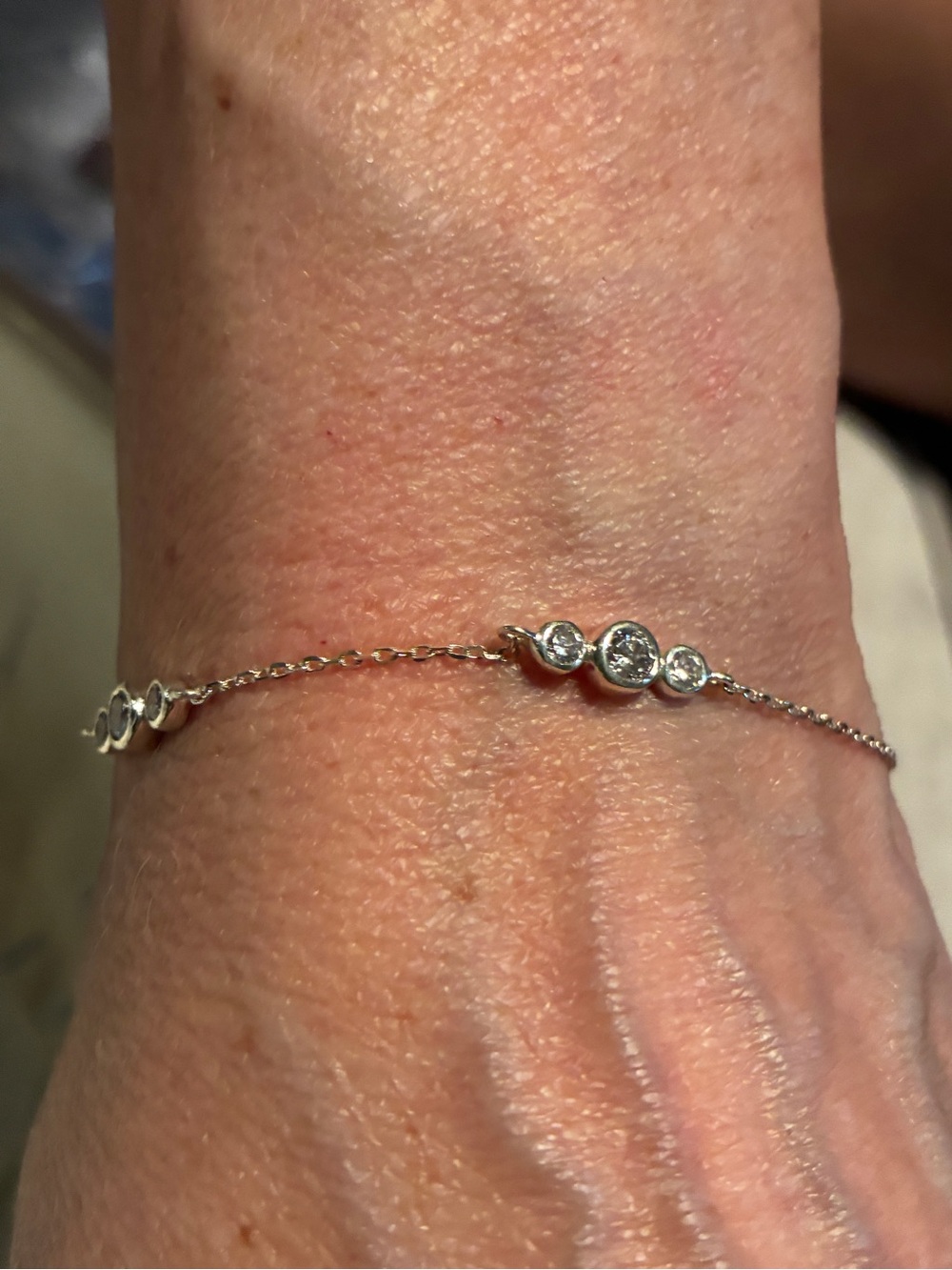 Silpada Delicate Silver Cubic Zirconia Dot Bracelet - Silver